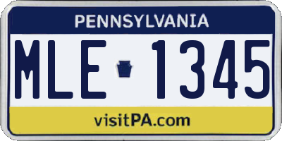 PA license plate MLE1345