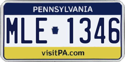 PA license plate MLE1346
