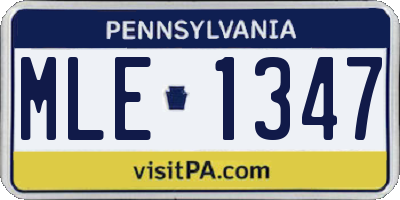 PA license plate MLE1347