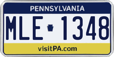 PA license plate MLE1348