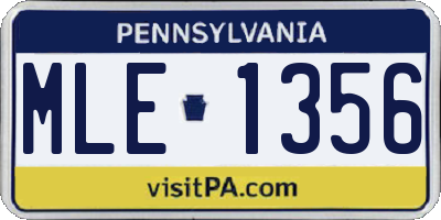 PA license plate MLE1356