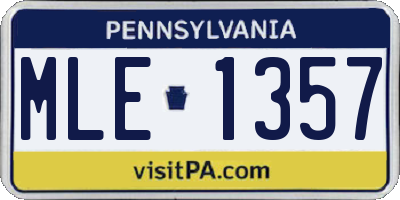 PA license plate MLE1357