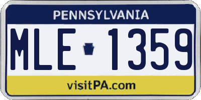 PA license plate MLE1359
