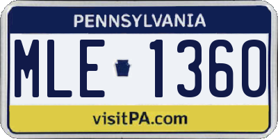 PA license plate MLE1360