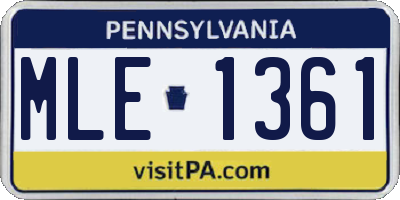 PA license plate MLE1361