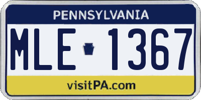 PA license plate MLE1367