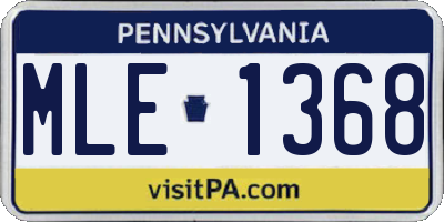 PA license plate MLE1368