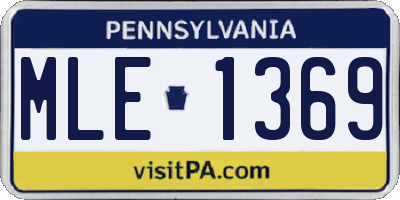 PA license plate MLE1369