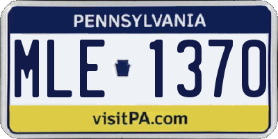 PA license plate MLE1370