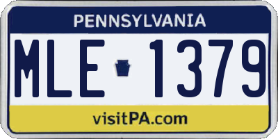 PA license plate MLE1379