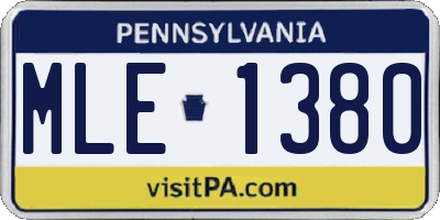 PA license plate MLE1380