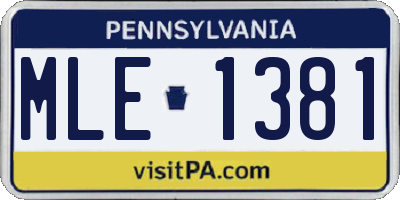 PA license plate MLE1381