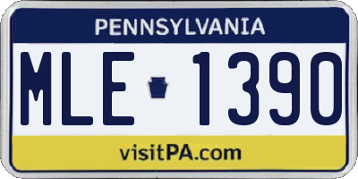 PA license plate MLE1390