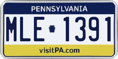 PA license plate MLE1391