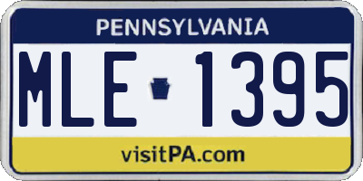 PA license plate MLE1395