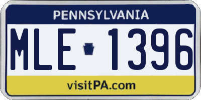 PA license plate MLE1396