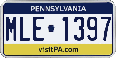 PA license plate MLE1397
