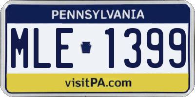 PA license plate MLE1399