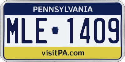 PA license plate MLE1409