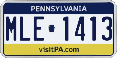 PA license plate MLE1413