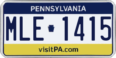 PA license plate MLE1415