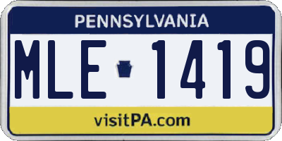 PA license plate MLE1419