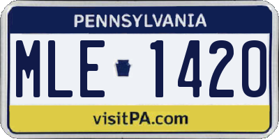 PA license plate MLE1420