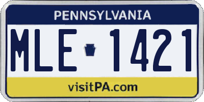 PA license plate MLE1421
