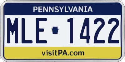 PA license plate MLE1422