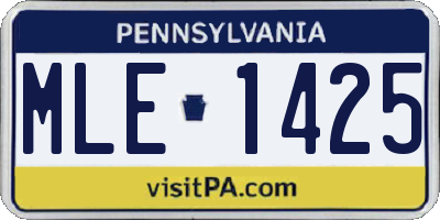 PA license plate MLE1425
