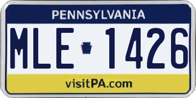 PA license plate MLE1426