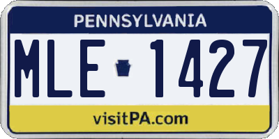 PA license plate MLE1427