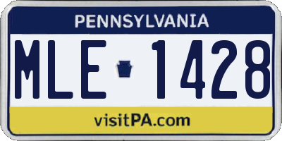 PA license plate MLE1428