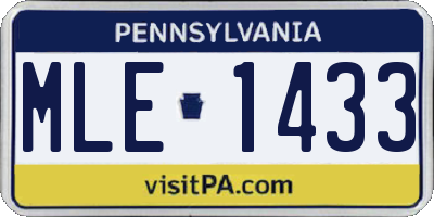 PA license plate MLE1433
