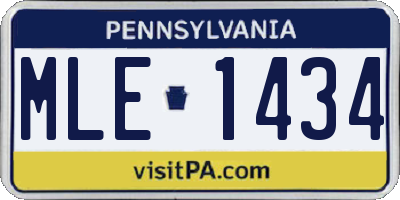 PA license plate MLE1434