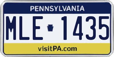 PA license plate MLE1435