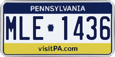 PA license plate MLE1436