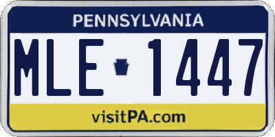 PA license plate MLE1447