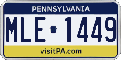 PA license plate MLE1449