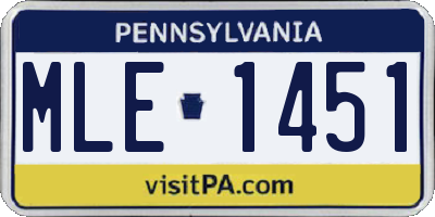 PA license plate MLE1451