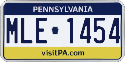 PA license plate MLE1454