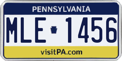 PA license plate MLE1456