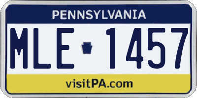 PA license plate MLE1457