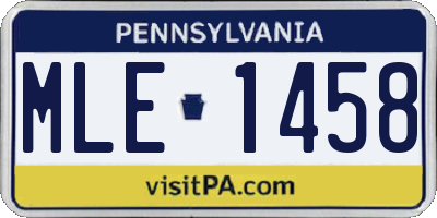 PA license plate MLE1458
