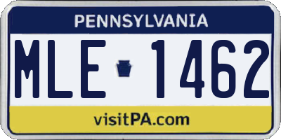 PA license plate MLE1462