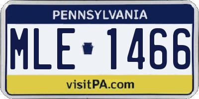 PA license plate MLE1466
