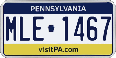 PA license plate MLE1467
