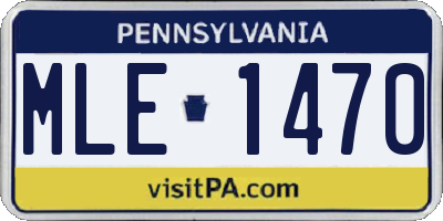 PA license plate MLE1470