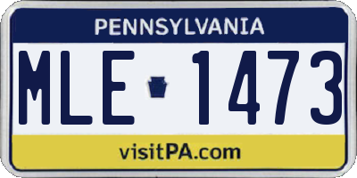 PA license plate MLE1473