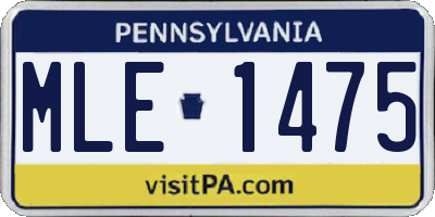PA license plate MLE1475